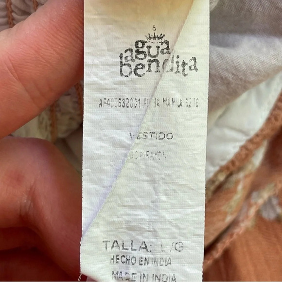 Agua Bendita mini strapless Dress smocked back flower print dust pink size L - Picture 7 of 11